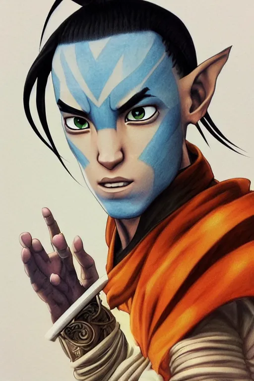 Image similar to avatar the last airbender by artgerm, photorealistic, intricate detail