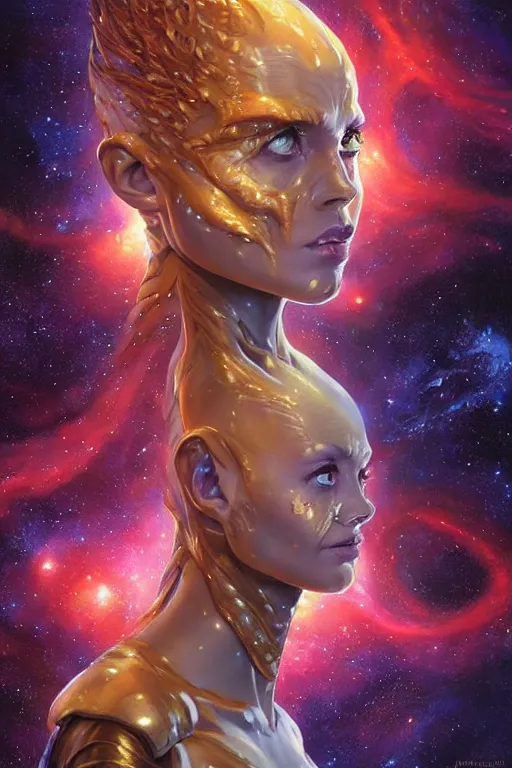 Image similar to beautiful oil painting with high detail of a wise Space ent(((Melting))) made of stars and plasma, hybrid from dungeons and dragons and art direction by James Cameron ;by artgerm; wayne reynolds art station; cinematic quality character render; low angle; ultra high quality model; production quality cinema model