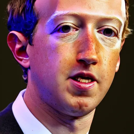 Image similar to half mark zuckerberg melting into a pile of goo