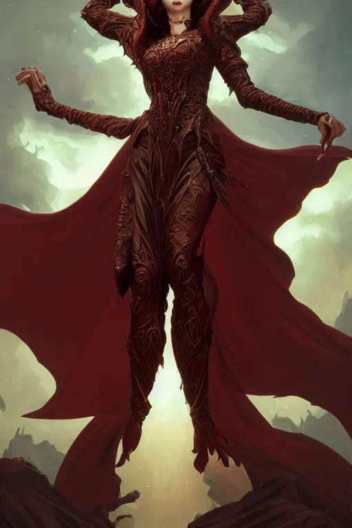 Image similar to beautiful vampire female queen, full body shot, ascending form the sky, hands reaching for her, d & d, fantasy, intricate, elegant, highly detailed, digital painting, artstation, concept art, matte, sharp focus, illustration, hearthstone, art by artgerm and greg rutkowski and alphonse mucha