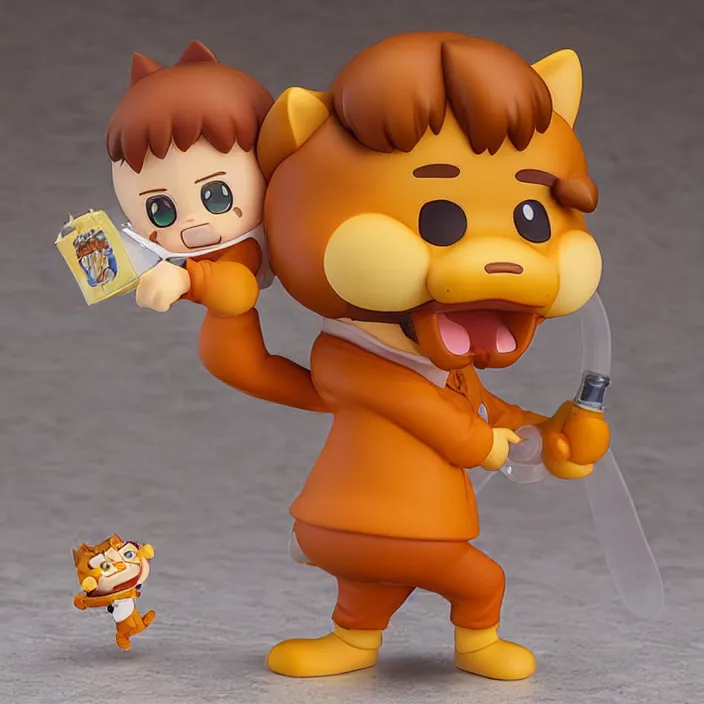 Prompt: Garfield, An anime Nendoroid of Garfield, figurine, detailed product photo