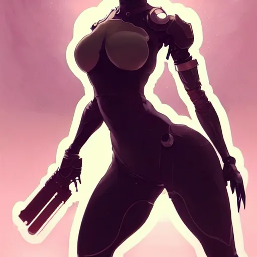 Image similar to a digital concept art by artgerm and greg rutkowski and alphonse mucha. clear portrait of 2 b nier automata in a skintight suit holding a gun!! hyper detailed, character concept, full body!! dynamic pose, glowing lights!! intricate, elegant, highly detailed, digital painting, artstation, concept art, smooth, sharp focus, illustration