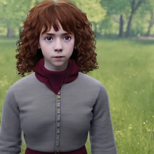 Prompt: sophia lillis as hermione granger, detailed, unreal engine 5, 8 k