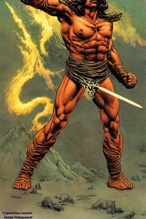 Image similar to A tall strong fighter by larry Elmore, Jeff easley and Frank Frazetta, and Boris Valejo