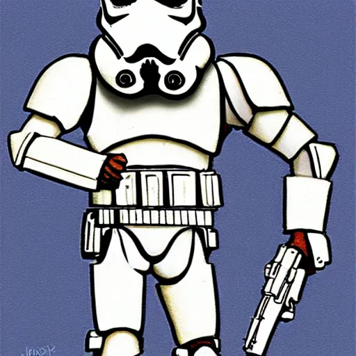 Prompt: caricature of a stormtrooper