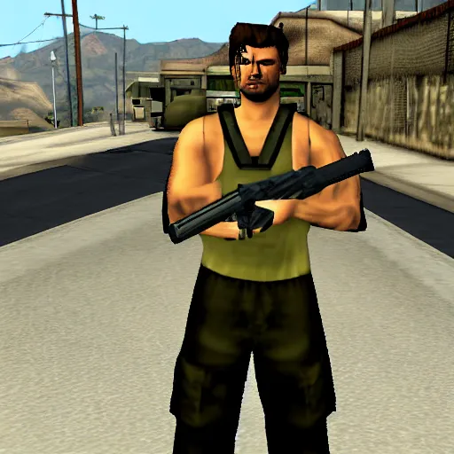 Image similar to solid snake in gta san andreas