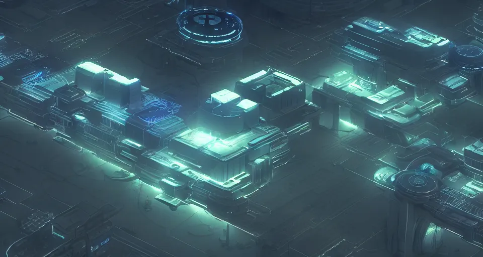 Prompt: minimalist city lights neon circuitry cinematic scifi render of a 3 d sculpt of'tyrell corporation headquarters'military tron john harris subway tunnel hoover dam'aircraft carrier tower'megalithic tower structure city, beeple, halo, star wars, ilm, star citizen, halo, mass effect, high tech industrial, artstation unreal, 4 k, 8 k, hd