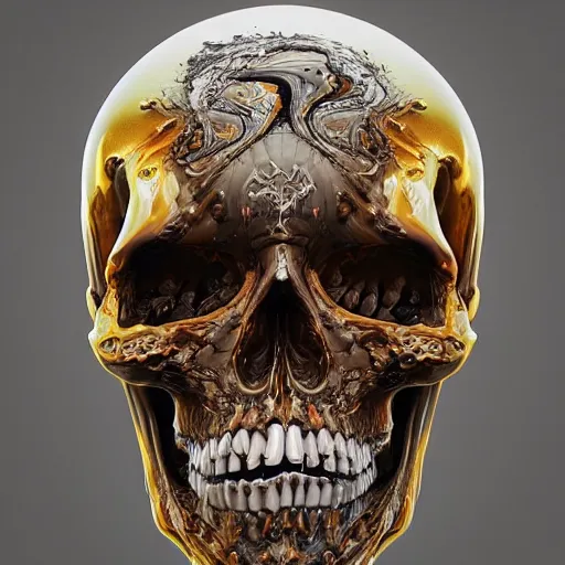 Image similar to portrait_of_a_melting_skull._intricate_abstract._intricate_artwork._by_Tooth_Wu_wlop_beeple_dan_mumford._octane_render_trending_on_artstat