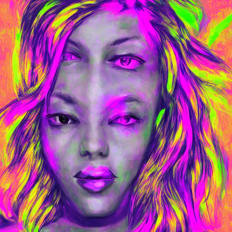 Image similar to digital art portrait of neon from valorant