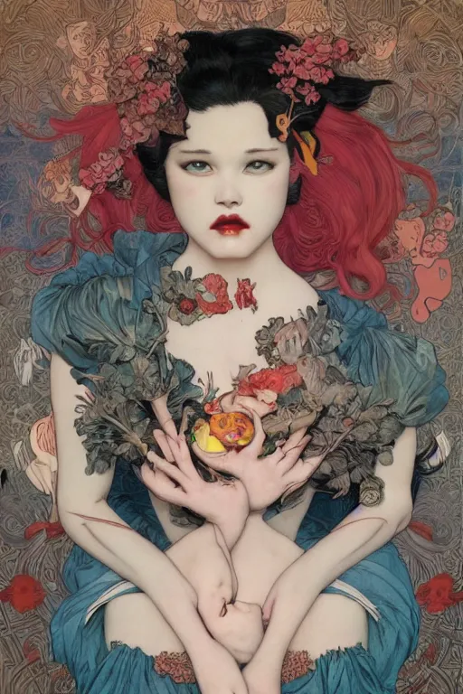 Prompt: by james jean, by mark ryden, by ross tran, by mucha, by basquiat, by picasso, by greg rutkowksi