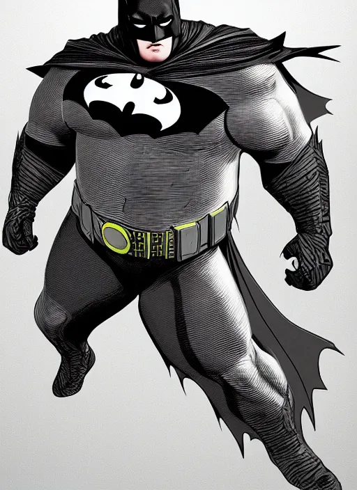 Image similar to Fat Batman, detailed digital art trending on Artstation