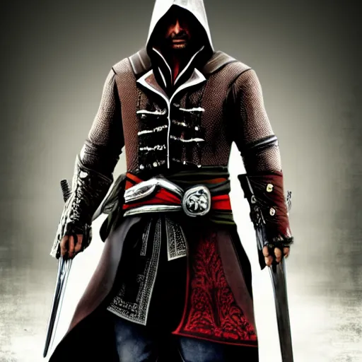 Image similar to arthur morgan as an old ezio auditore