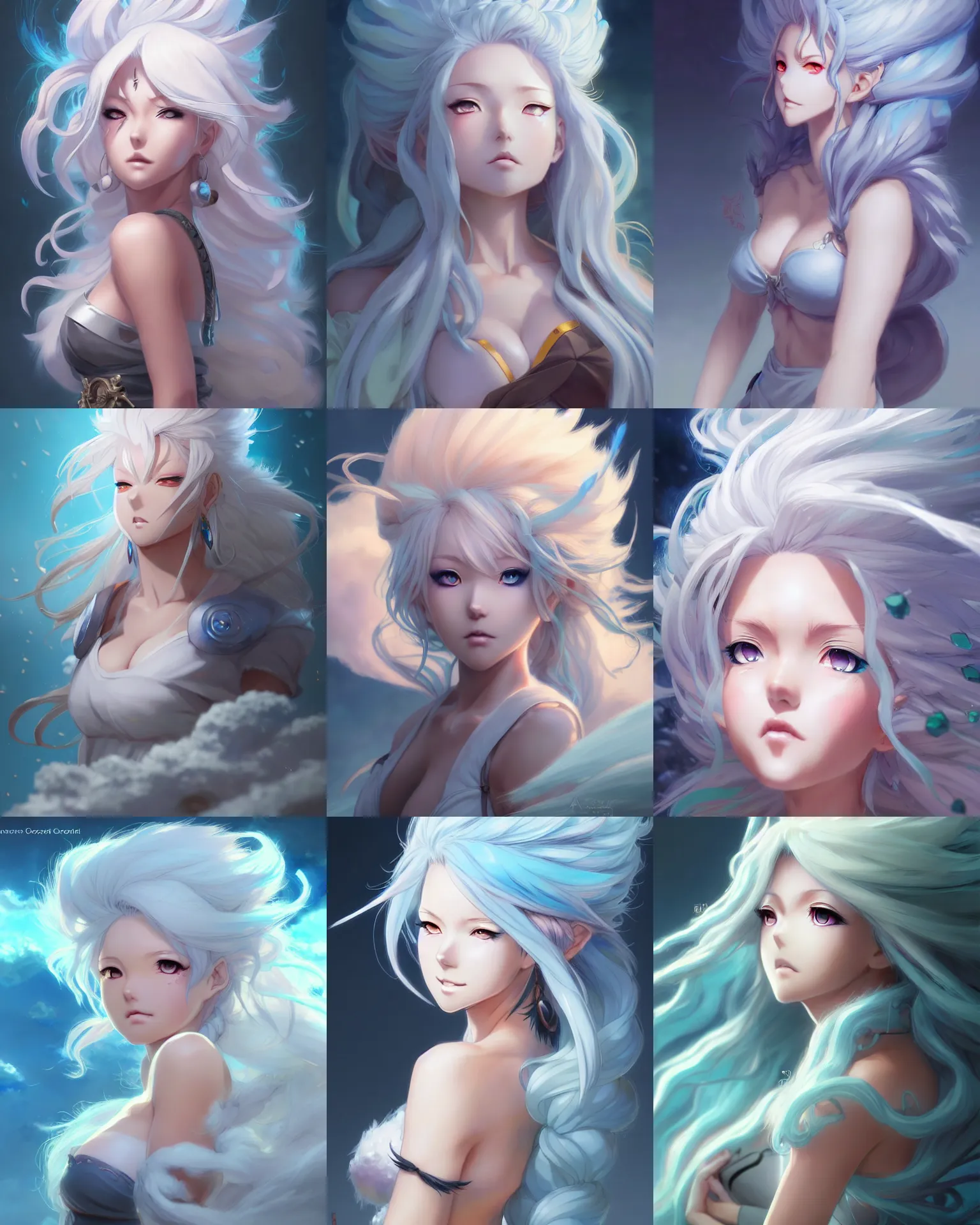Prompt: character concept art of an anime stormy cloud goddess | | cute - fine - face, pretty face, realistic shaded perfect face, slightly chubby, fine details by stanley artgerm lau, wlop, rossdraws, james jean, andrei riabovitchev, marc simonetti, and sakimichan, tranding on artstation