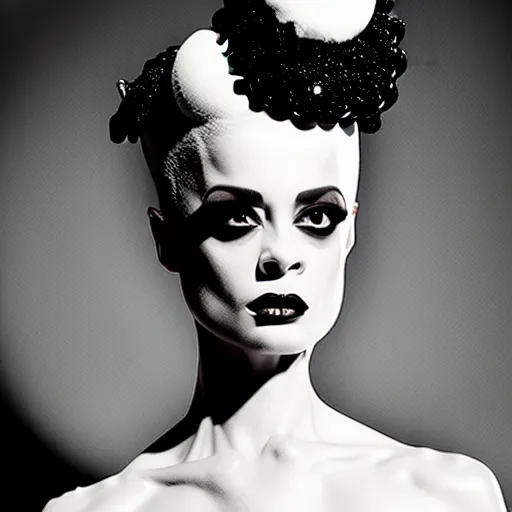 Image similar to bride of frankenstein, mario testino photography