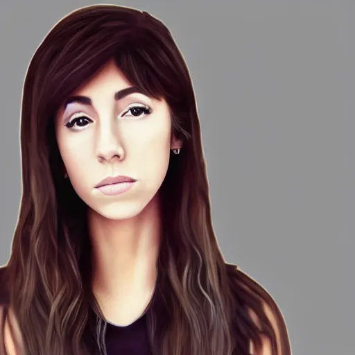 Prompt: portrait of Christina Grimmie, highly detailed, centered, solid color background, digital painting