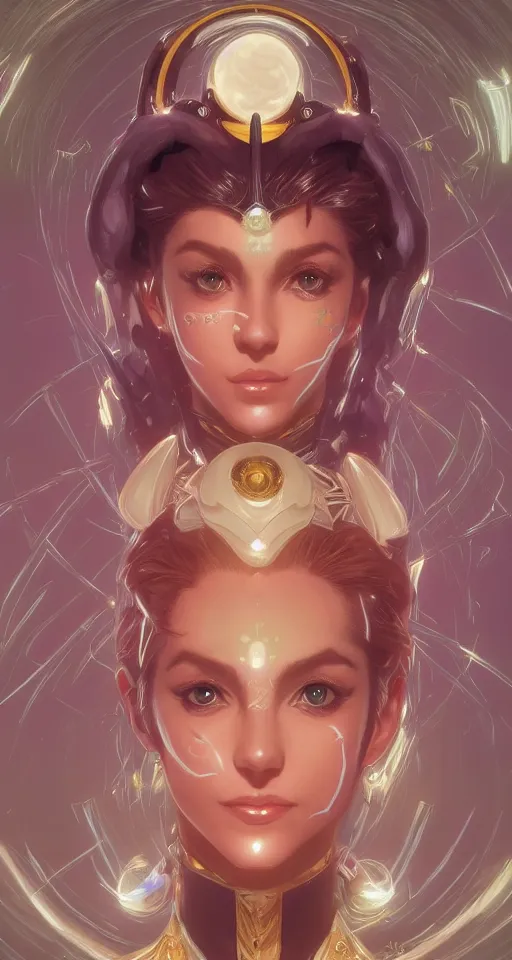 Image similar to symmetry!! portrait of sailor moon! alien in the style of horizon zero dawn, machine face, intricate, elegant, highly detailed, digital painting, artstation, concept art, smooth, sharp focus, illustration, art by artgerm and greg rutkowski and alphonse mucha, 8 k