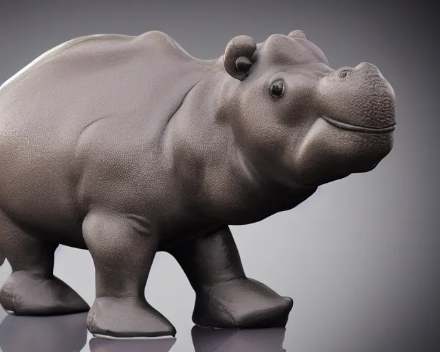 Prompt: cartoon hippopotamus vinyl figure, figure photography, anime stylized, high detail, 3D sculpture, product photography, studio lighting - H 640