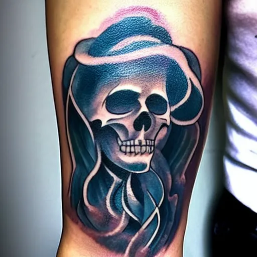 Image similar to A ghost tattoo, advanced,