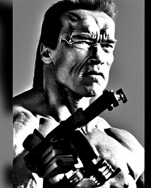 Image similar to arnold schwarzenegger as a damaged terminator