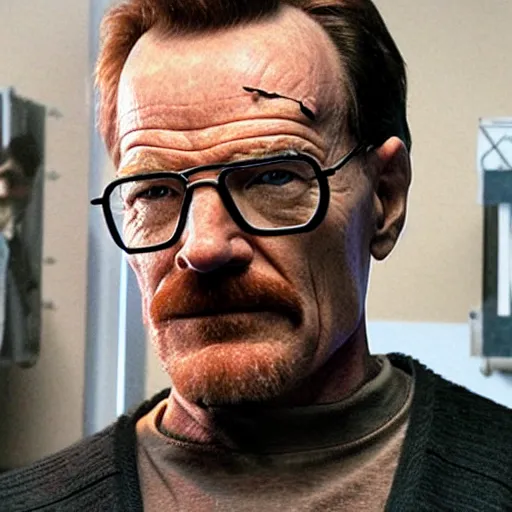 Image similar to Bryan Cranston as Gordon Freeman, still from Half Life movie