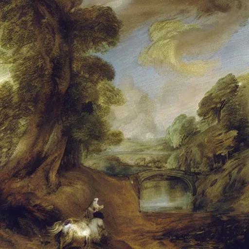 Prompt: a painting thomas gainsborough did during his edgelord phase