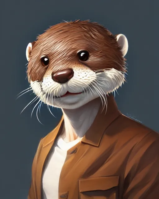 Prompt: character concept art of a cute male anthropomorphic otter furry | | cute - fine - face, pretty face, key visual, realistic shaded perfect face, fine details by stanley artgerm lau, wlop, rossdraws, james jean, andrei riabovitchev, marc simonetti, and sakimichan, trending on artstation