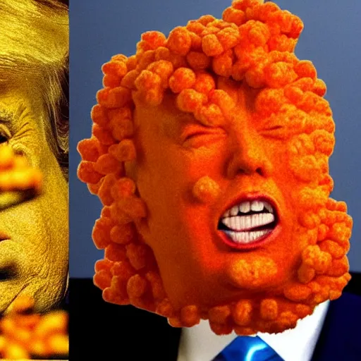 Image similar to Donald trump made out of cheetos