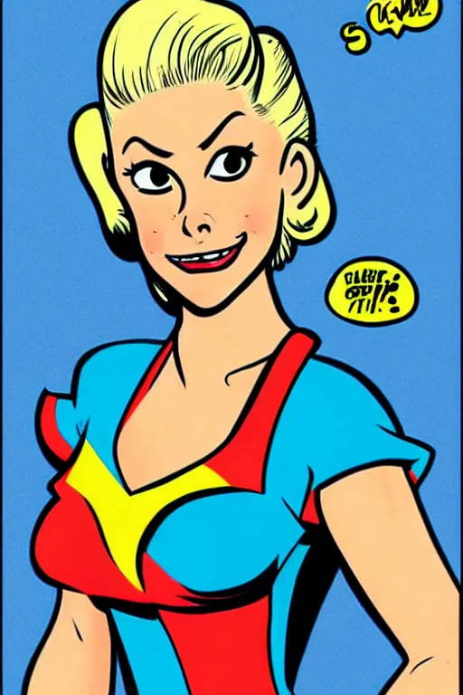 Prompt: betty cooper, in the style of dan decarlo, as drawn by dan decarlo for archie comics,