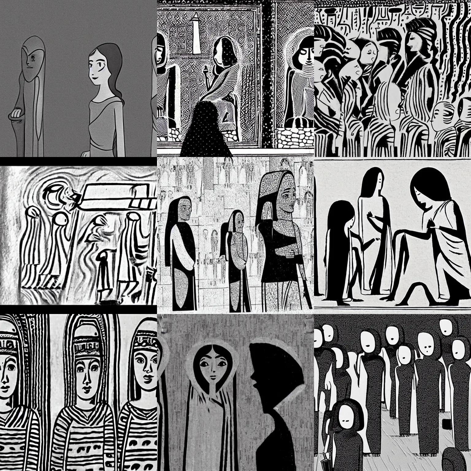 Prompt: a film still from persepolis ( 2 0 0 7 )