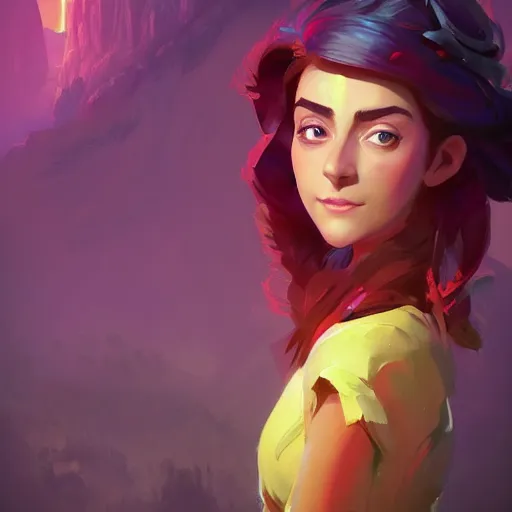 Prompt: portrait of a beutiful girl, maya ali mage, gloomhaven, dynamic lighting, gaudy colors, octane render aesthetic, matte painting concept art, official fanart behance hd artstation by jesper ejsing, by rhads and makoto shinkai and lois van baarle and ilya kuvshinov and rossdraws