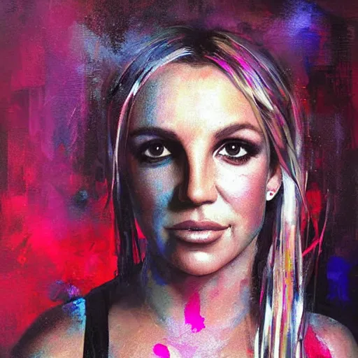 Prompt: britney spears and doja cat morphed together, hybrid, jeremy mann painting