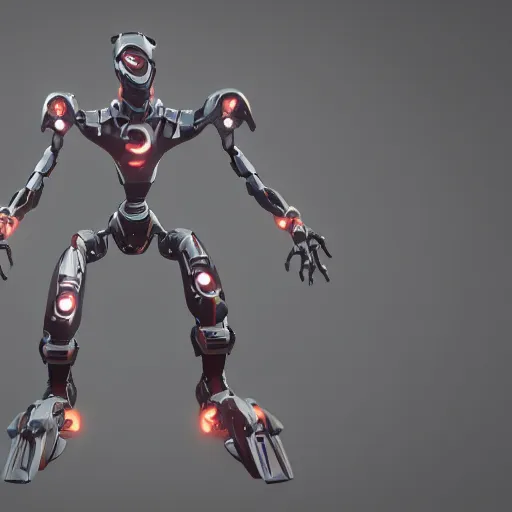 Image similar to hard surface, robotic platform, based on realistic low poly convex shape, 6 claws, symmetric, unreal engine