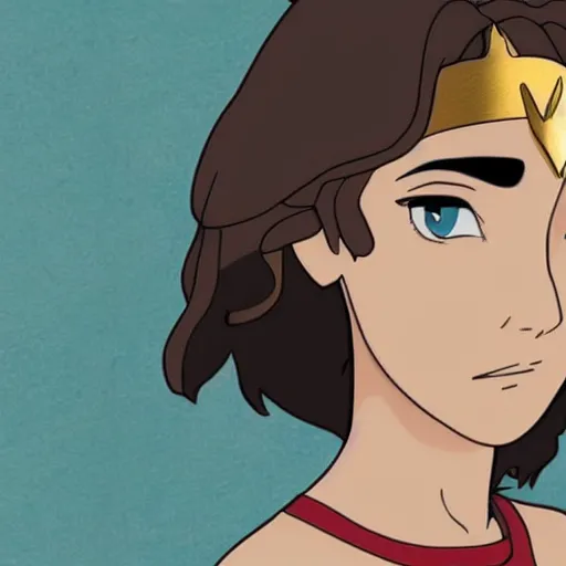 Prompt: gal gadot as a studio ghibli character