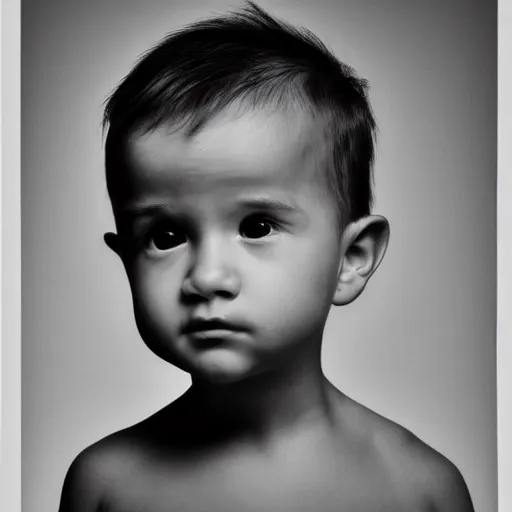 portrait of a baby with a chiseled jawline, muscles, | Stable Diffusion