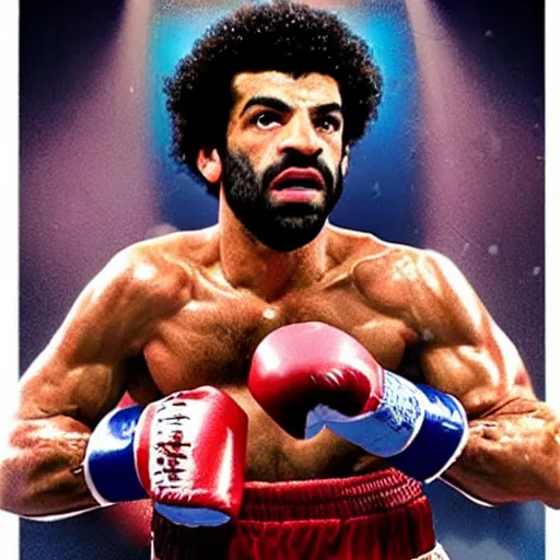 Prompt: movie poster of mohammed salah in rocky 4,