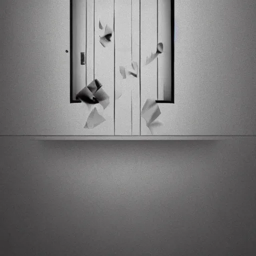Image similar to poster for a short dramatic film called'liminal '. the poster follows the concept of liminality and the center element is a tiny wooden door. movie poster, advertisement, high detail, sharp, minimalistic, trending on artstation