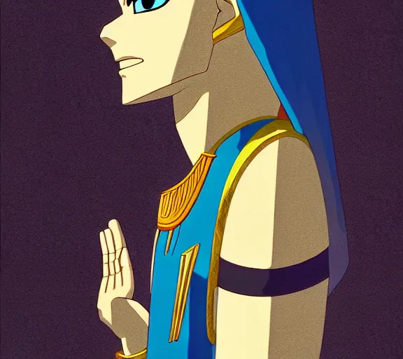 Prompt: pharaoh, illustration by Makoto Shinkai
