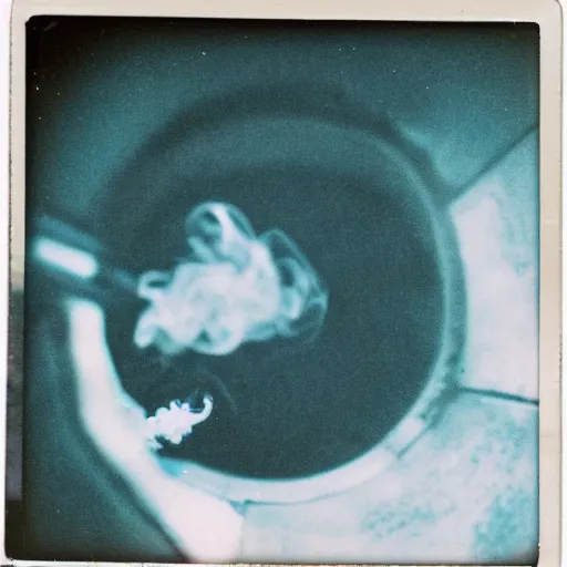 Image similar to underwater smoke tea party on the moon photo polaroid