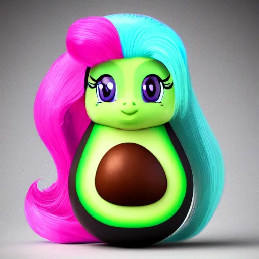 Prompt: avocado as a my little pony, f / 2. 8, vray