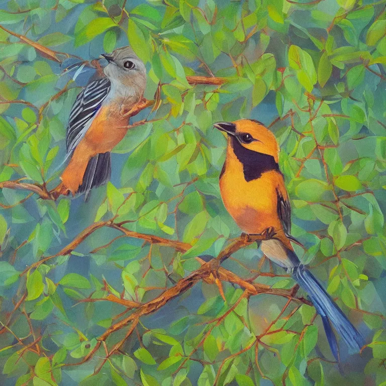 Image similar to a beautiful painting of a bird in hand is worth two in the bush, highly detailed, 8 k resolution