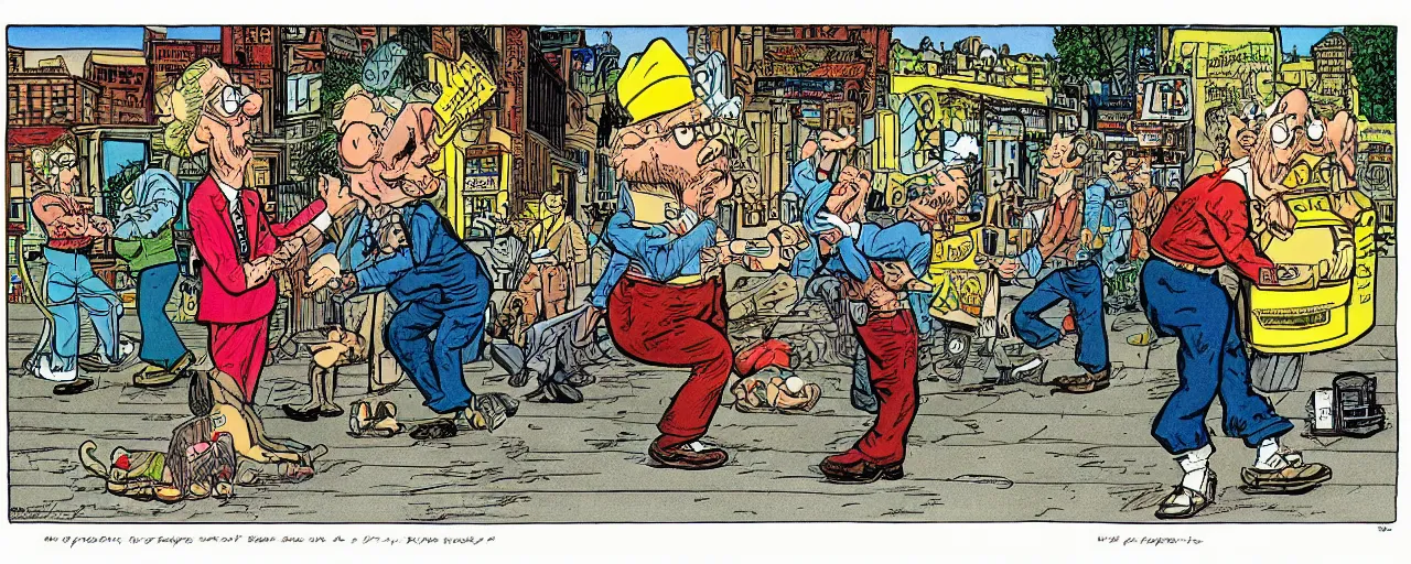 Prompt: color cartoons by r crumb