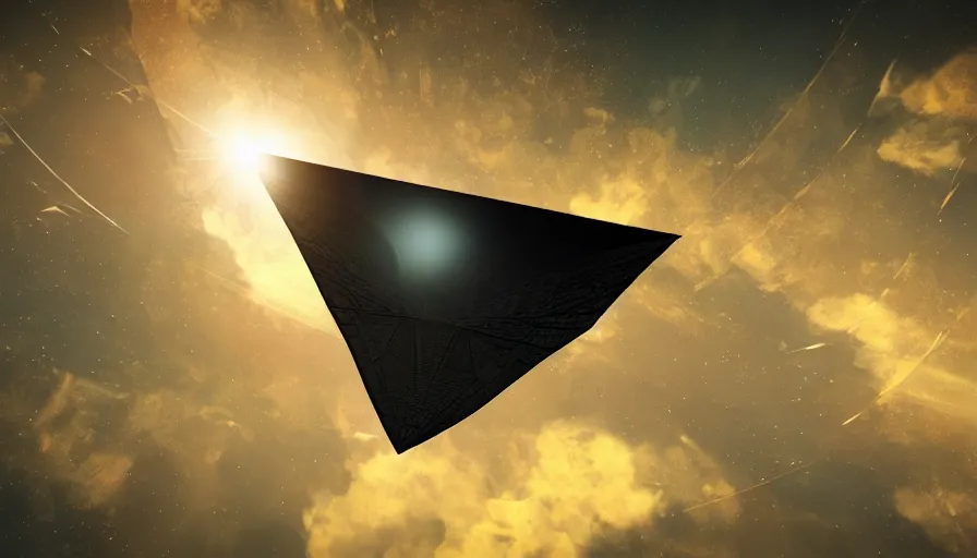 Prompt: no man's sky, solar sail between sun and earth, cinematic, digital art