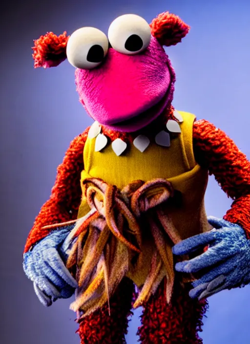 Image similar to studio portrait still of muppet thor from avengers infinity war as a muppet muppet as a muppet, 8 k, studio lighting, key light,