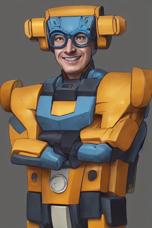 Prompt: portrait of Rung (James roberts wearing glasses and smiling) IDW MTMTE TFWiki, Very highly detailed 8K, octane, Digital painting, the golden ratio,