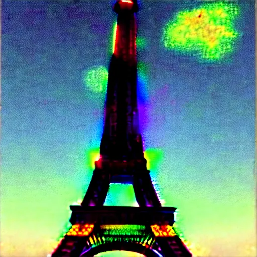 Image similar to the eiffel tower drawn like starry night