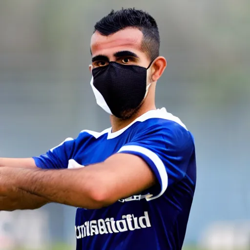 Image similar to middle eastern soccer player with face mask