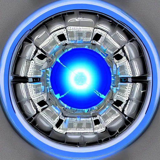 Prompt: blue reactor core, circular, energy