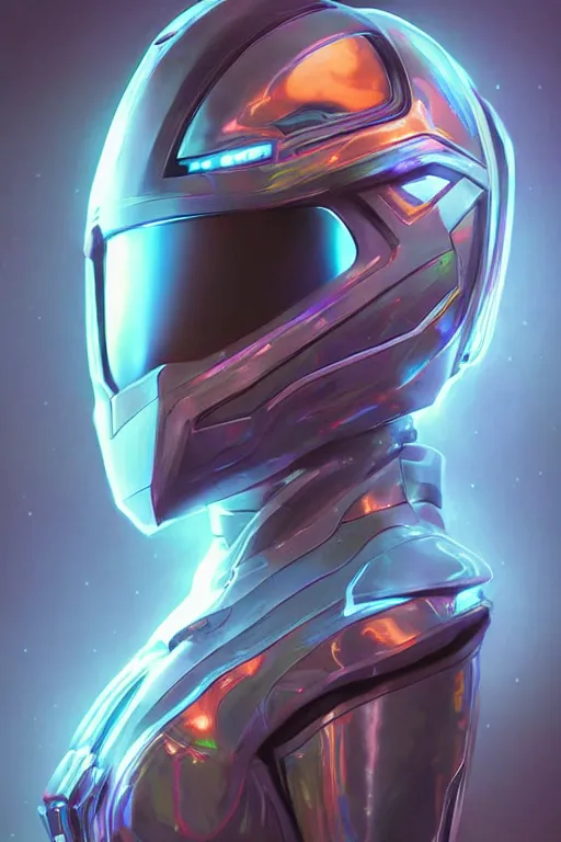 Prompt: Amanda Kwong in a futuristic spacesut highly detailed digital painting artstation concept art by artgerm and greg rutkowsi, holographic helmet, neon highlights