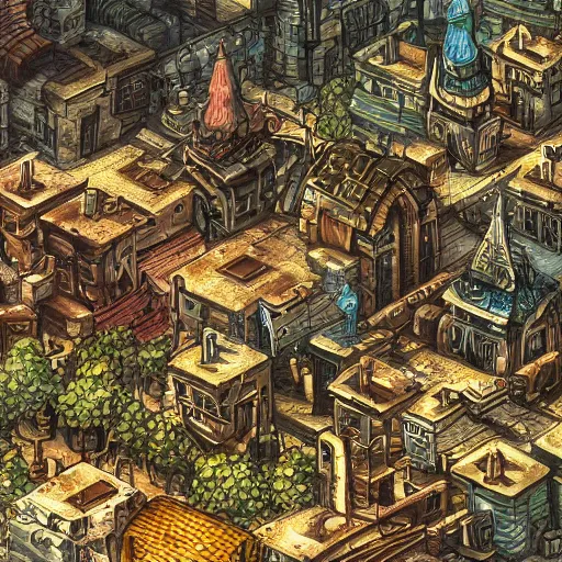 Image similar to planescape art style city wallpaper