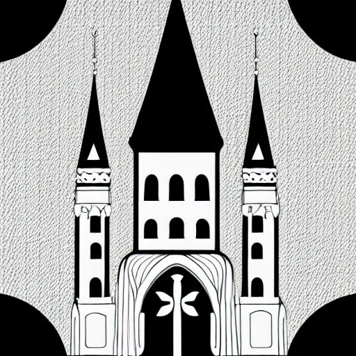 Image similar to a monochromatic vector based illustration about Latvia, the illustration has a Eastern European stylizations motifs in negative space, no gradients, pure black ink on white background, smooth curves, vector spline curve style